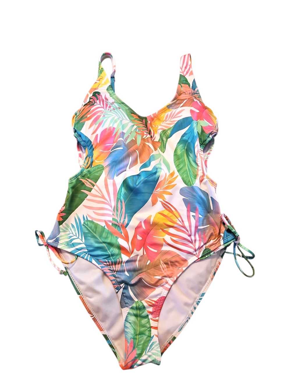 Hurley Multicolor Tropical Leaf Floral One-Piece Swimsuit Size Large
